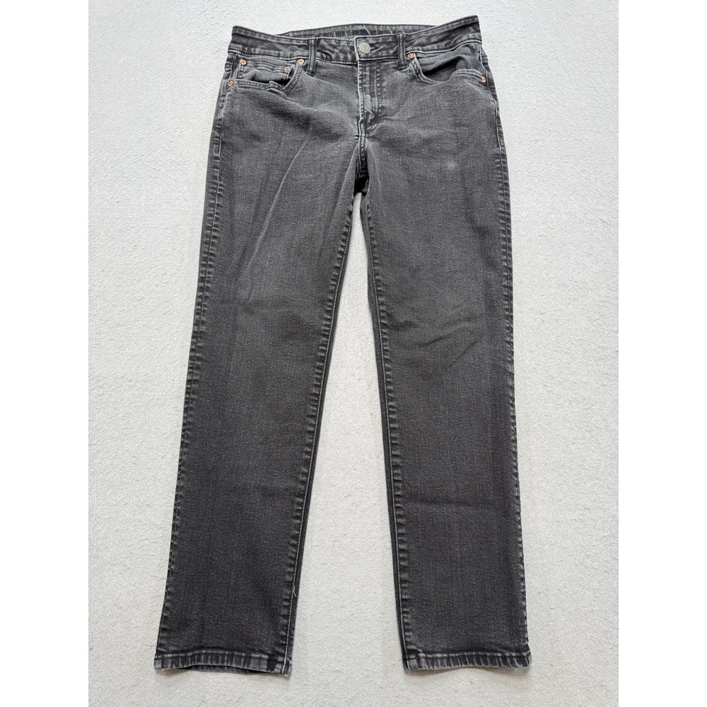 American Eagle Jeans Mens 32x30 Black Faded Airflex+ Slim Fit Straight Leg Denim